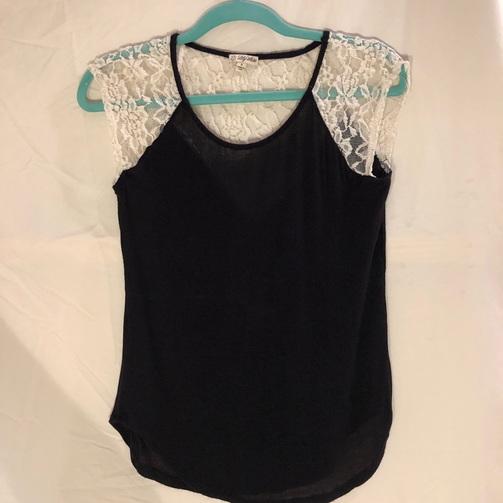 Lily White Knit and Lace Blouse